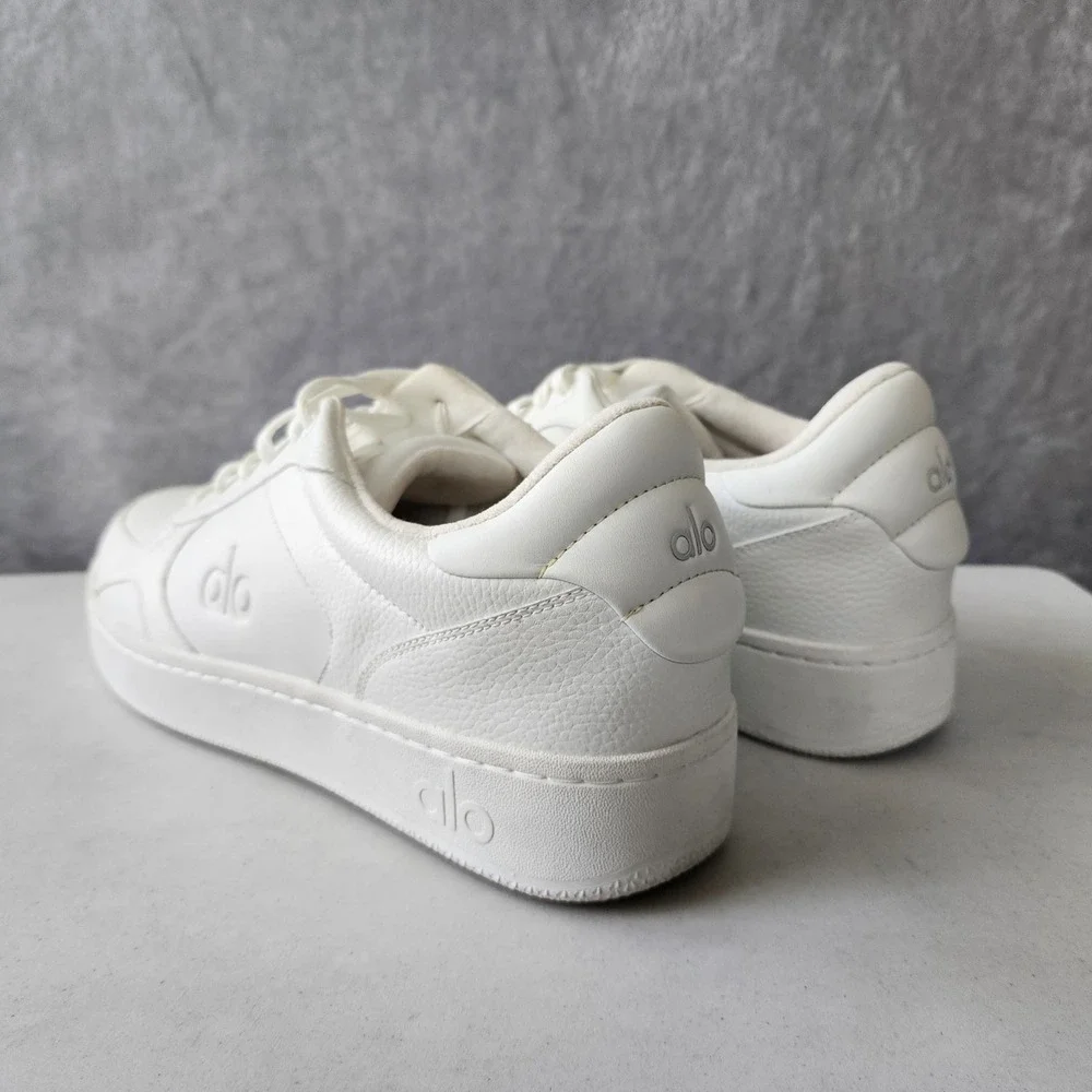 Alo Yoga Recovery Mode Sneakers Mens Size 16 White Vegan Leather Low Top A0685U